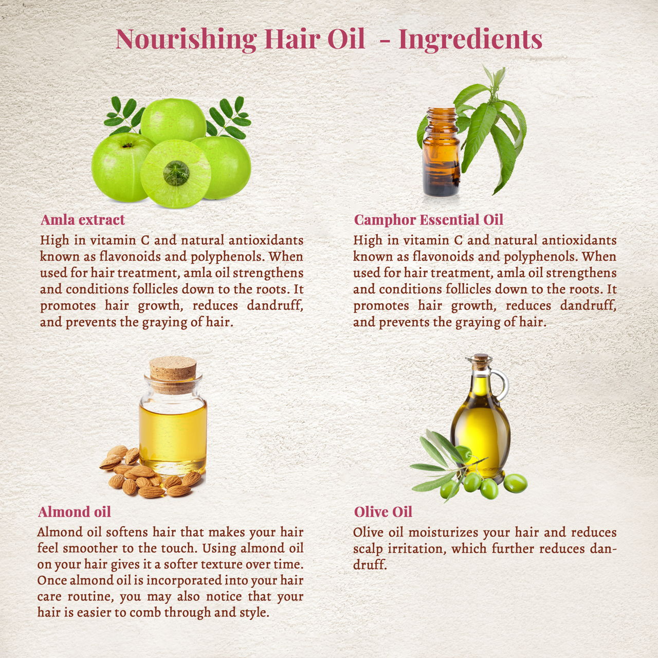 Nourishing Hair Oil Amla Camphor Ingredients 1 Veda5 Himalayan Naturals