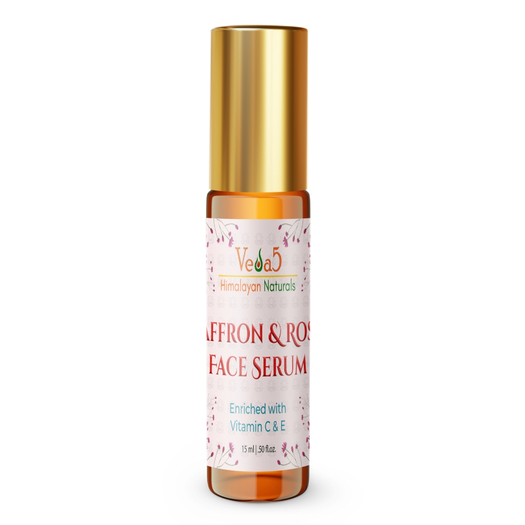 Veda5 Himalayan Naturals Saffron and Rose Face Serum Enriched with Vitamin C and Vitamin E