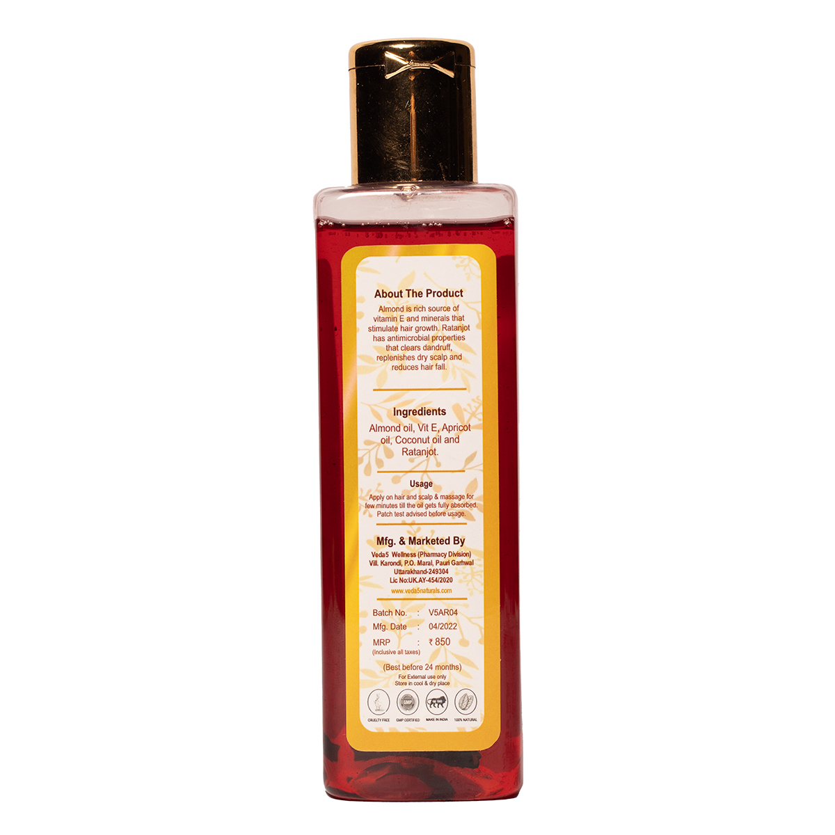Almond and Ratanjot Hair Oil by Veda5 Himalayan Naturals 2