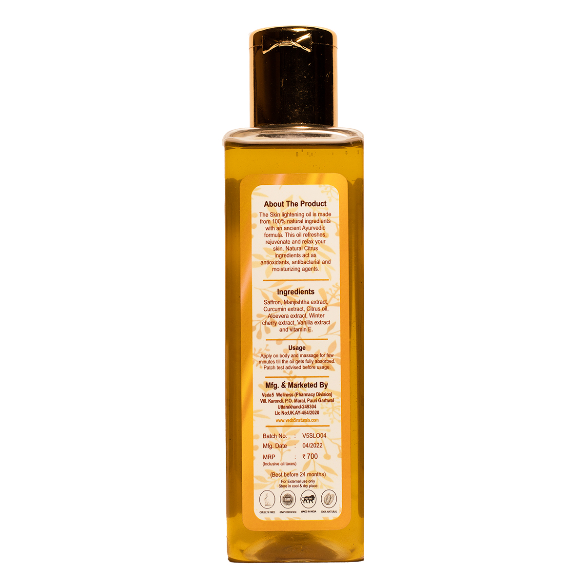 Skin Lightening Oil by Veda5 Himalayan Naturals 2