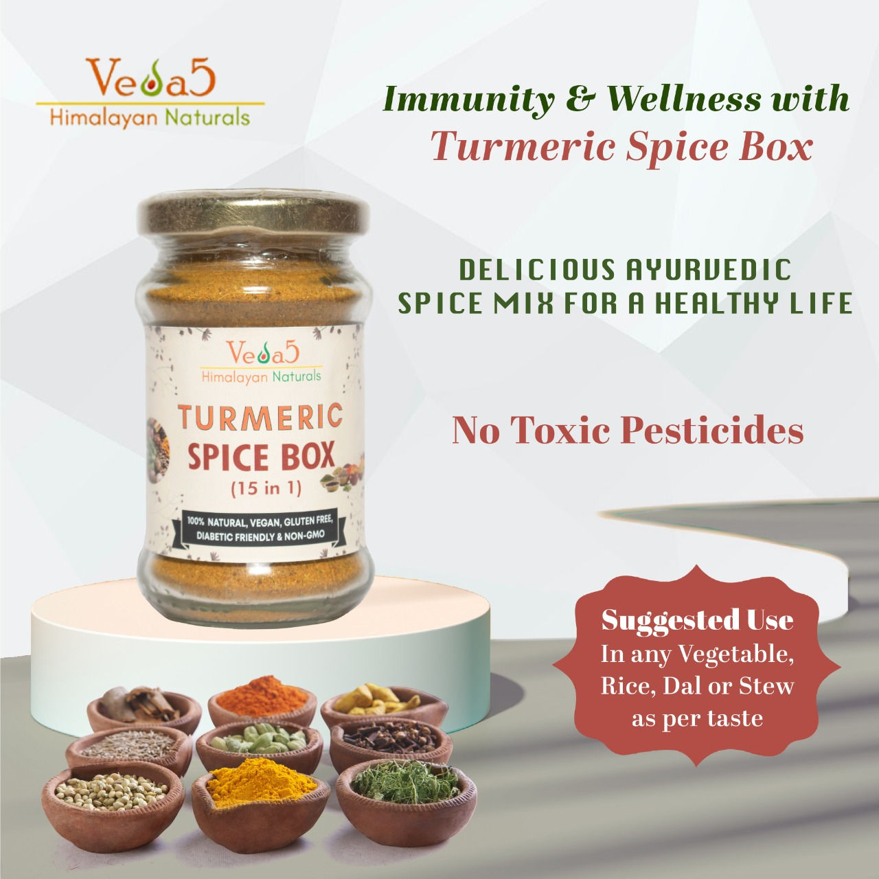 Turmeric Spice Box 15 in 1 Veda5 Himalayan Naturals