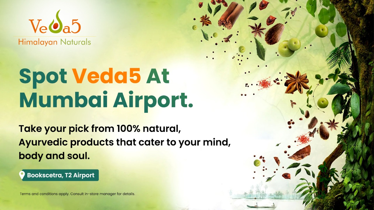 Veda5 Naturals Shop at Mumbai Airport India Ayurvedic Herbal Natural Beauty and Wellness Products