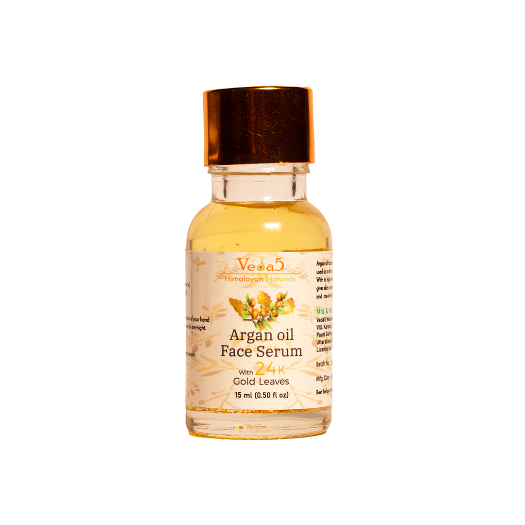 Argan Oil Face Serum with 24K Gold Leaves Veda5 Himalayan Naturals 2