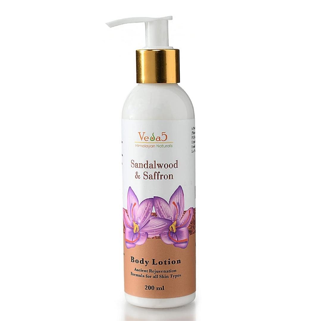 Ayurvedic Sandalwood and Saffron Body Lotion by Veda5 Naturals