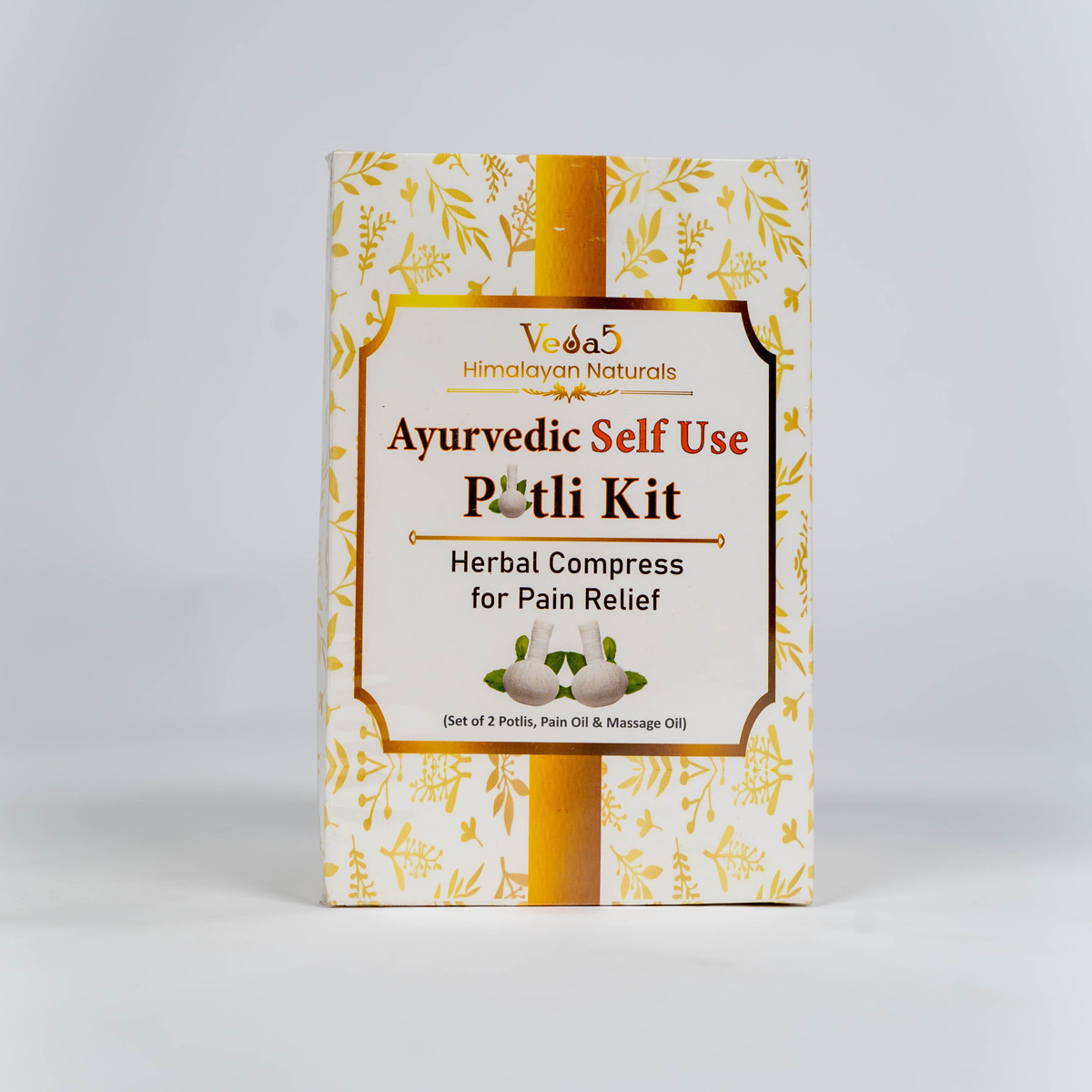 Veda5 Ayurvedic Self Use Potli Kit Pain Relief Oil Medicated Oil 2 Potlis Herbal Compress 1